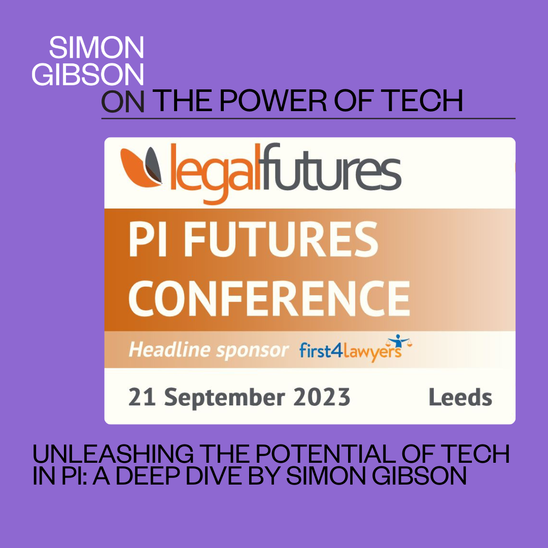 Simon Gibson guest speaker at PI futures conference with the Legal Futures magazine